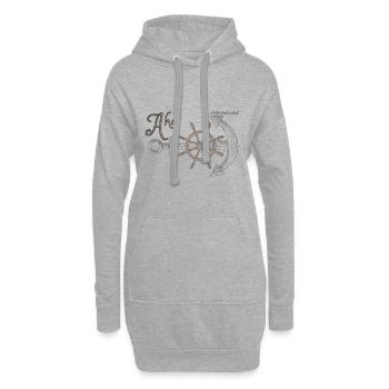 Ahoi mit Anker und Steuerrad - ImNordenVerankert - Hoodie-Kleid - Grau meliert - Vorne
