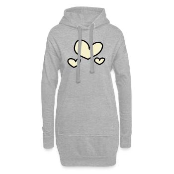 coeurs jaunes - Sweat-shirt à capuche long Femme - gris chiné - Devant