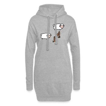 Les moutons dorment - Sweat-shirt à capuche long Femme - gris chiné - Devant
