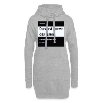 Du wirst zuerst das lesen, dann das hier - Hoodie-Kleid - Grau meliert - Vorne