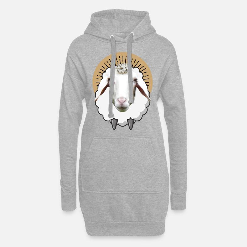 SCHAF SCHAFE Schäfchen Lamm - Hoodie-Kleid - Grau meliert