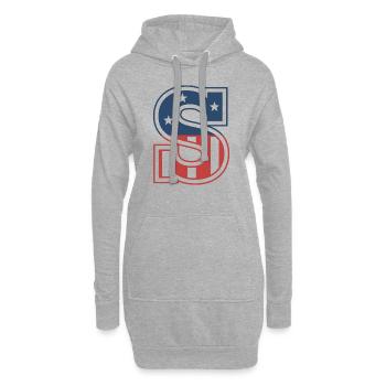 Buchstabe S USA - Hoodie-Kleid - Grau meliert - Vorne