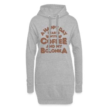 Bolonka Café Chien Café - Sweat-shirt à capuche long Femme - gris chiné - Devant