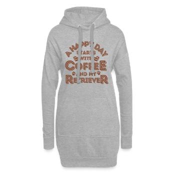 Retriever Café Chien Café - Sweat-shirt à capuche long Femme - gris chiné - Devant