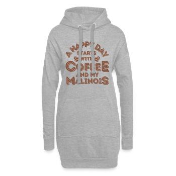 Belgian Malinois Kaffee Hund Cafe - Hoodie-Kleid - Grau meliert - Vorne