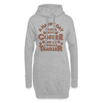 Airedale Terrier Coffee Dog Cafe - Hoodie Dress - heather grey - Front