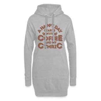 Cymric Katze Kaffee Cafe - Hoodie-Kleid - Grau meliert - Vorne