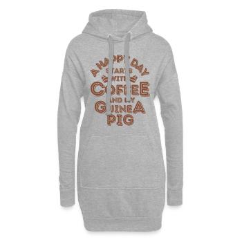 Guinea Pig Coffee Café - Sweat-shirt à capuche long Femme - gris chiné - Devant