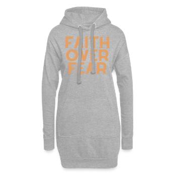 La foi plutôt que la peur - Citation chrétienne - Sweat-shirt à capuche long Femme - gris chiné - Devant