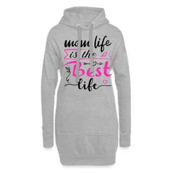 Das Leben als Mutter ist unglaublich - Hoodie-Kleid - Grau meliert - Vorne