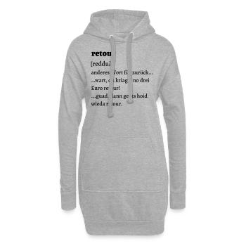 Retour Erklärung - bayrisch - Hoodie-Kleid - Grau meliert - Vorne