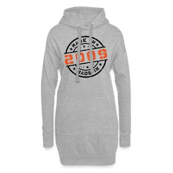 Année de naissance Anniversaire Né en - Fabriqué en 2009 - Sweat-shirt à capuche long Femme - gris chiné - Devant