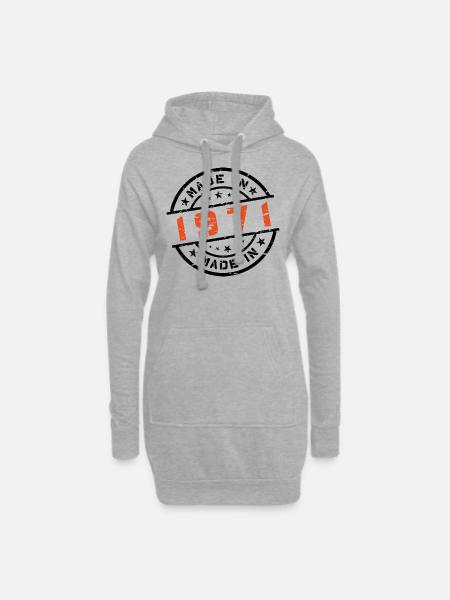 Geburtsjahr Geburtstag Born In - Made in 1971 - Hoodie-Kleid - Grau meliert