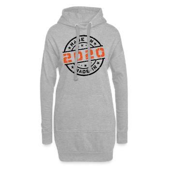 Année de naissance Anniversaire né en - Fabriqué en 2020 - Sweat-shirt à capuche long Femme - gris chiné - Devant
