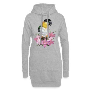 Le caïque à tête noire - Sweat-shirt à capuche long Femme - gris chiné - Devant