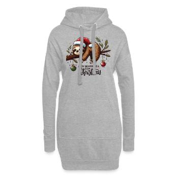 Faultier Sloth I'm dreaming of a slow Christmas - Hoodie Dress - heather grey - Front