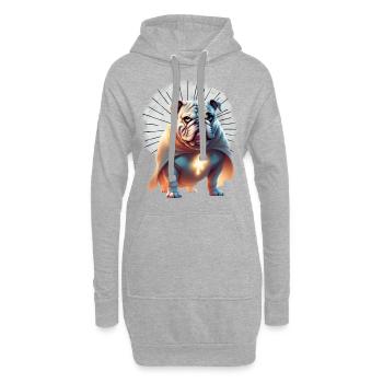 Bulldogge Halloween Hund Hunde - Hoodie-Kleid - Grau meliert - Vorne