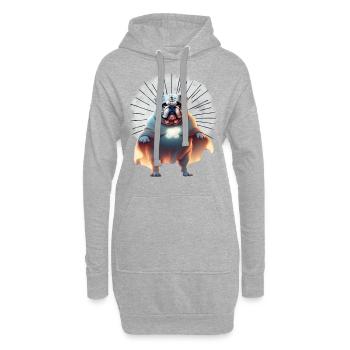 Bulldogge Halloween Hund Hunde BELLOWEEN - Hoodie-Kleid - Grau meliert - Vorne