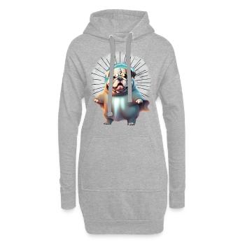 Bulldogge Halloween Hund Hunde - Hoodie-Kleid - Grau meliert - Vorne
