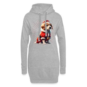 Frohe Weihnachten Hund Hunde - Hoodie-Kleid - Grau meliert - Vorne