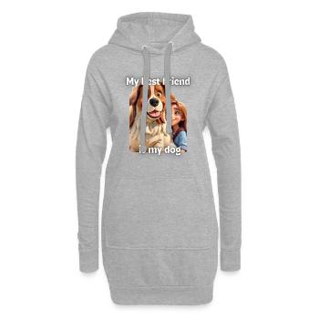 My best friend is my dog - girl - Hoodie-Kleid - Grau meliert - Vorne