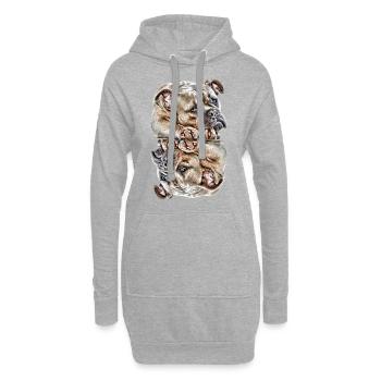 Dictons de chien Chien Chiens Bouledogue - Sweat-shirt à capuche long Femme - gris chiné - Devant