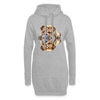 Dictons de chien Chien Chiens Bouledogue - Sweat-shirt à capuche long Femme - gris chiné - Devant