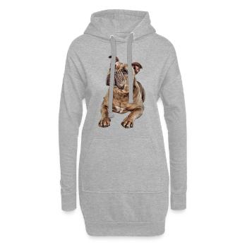Bouledogue Vieux Bouledogue Anglais Chien Chiens - Sweat-shirt à capuche long Femme - gris chiné - Devant