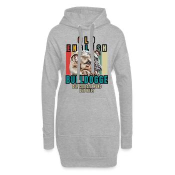 Bouledogue Vieux Bouledogue Anglais Chien Chiens - Sweat-shirt à capuche long Femme - gris chiné - Devant