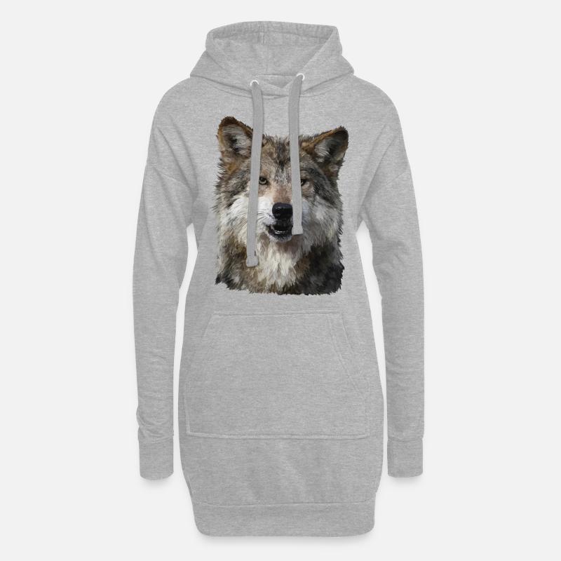 Wolf - Hoodie-Kleid - Grau meliert