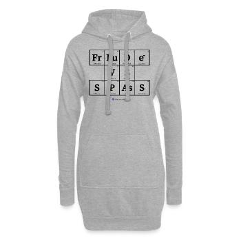 Freude vs. Spass (helle Stoffe) - Hoodie-Kleid - Grau meliert - Vorne
