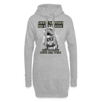 VIEUX BOULEDOGUE ANGLAIS CHIEN CHIEN CHIENS BOULEDOGUES - Sweat-shirt à capuche long Femme - gris chiné - Devant