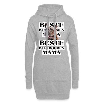 BESTE BULLDOGGEN Mama Hund Hunde BULLDOGGE - Hoodie-Kleid - Grau meliert - Vorne