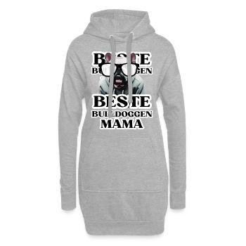 BEST BULLDOGS Maman chien BULLDOG Dogs - Sweat-shirt à capuche long Femme - gris chiné - Devant