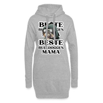 BEST BULLDOGS Maman chien BULLDOG Dogs - Sweat-shirt à capuche long Femme - gris chiné - Devant
