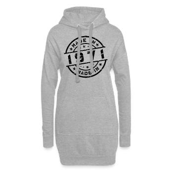 Geburtsjahr Geburtstag Born In - Made in 1971 - Hoodie-Kleid - Grau meliert - Vorne