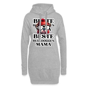BESTE BULLDOGGEN Mama Hund BULLDOGGE Hunde - Hoodie-Kleid - Grau meliert - Vorne