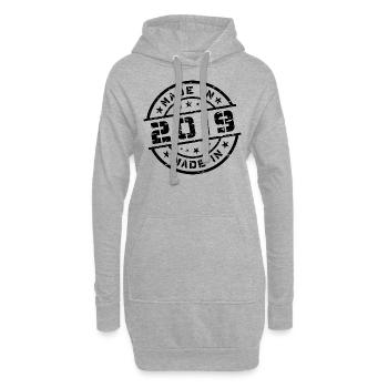 Geburtsjahr Geburtstag Born In - Made in 2019 - Hoodie-Kleid - Grau meliert - Vorne