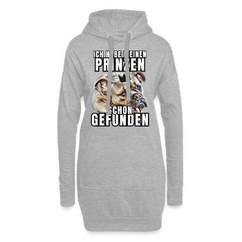 PRINCES FOUND - BULLDOG chien CHIENS - Sweat-shirt à capuche long Femme - gris chiné - Devant