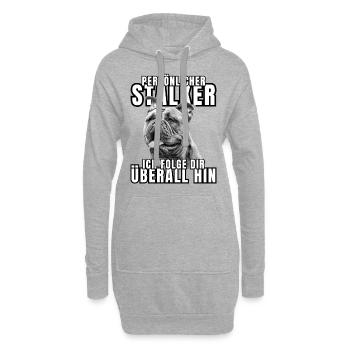 CHIEN DE CHASSE PERSONNEL CHIEN BOULEDOGUE - Sweat-shirt à capuche long Femme - gris chiné - Devant