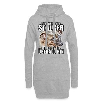 CHIEN DE CHASSE PERSONNEL CHIEN BOULEDOGUE - Sweat-shirt à capuche long Femme - gris chiné - Devant
