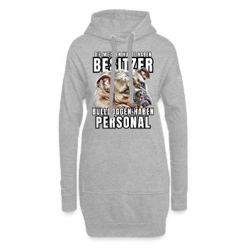 Les bouledogues ont des chiens de bouledogue personnels - Sweat-shirt à capuche long Femme - gris chiné - Devant
