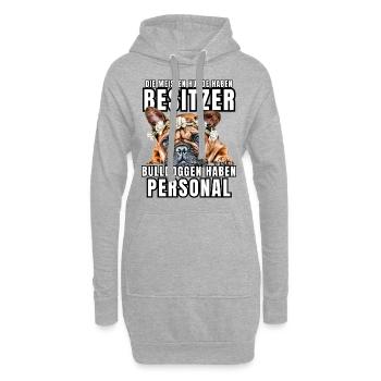 Les bouledogues ont des chiens de bouledogue personnels - Sweat-shirt à capuche long Femme - gris chiné - Devant