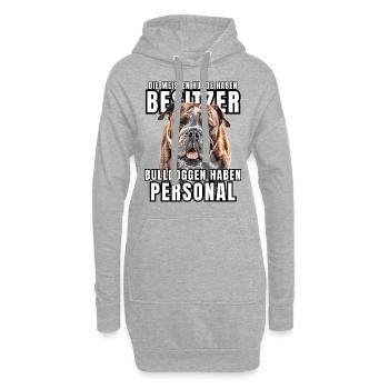 Les bouledogues ont des chiens de bouledogue personnels - Sweat-shirt à capuche long Femme - gris chiné - Devant