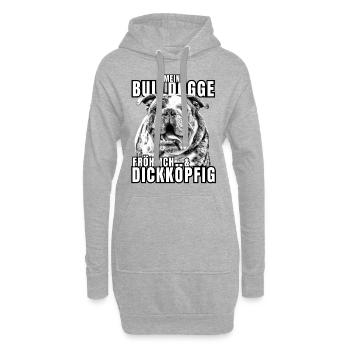 Mon BOULEDOGUE chien joyeux et têtu CHIENS - Sweat-shirt à capuche long Femme - gris chiné - Devant