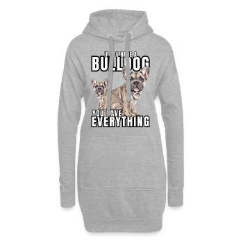 SI VOUS AVEZ UN BOULEDOGUE - bouledogue français - Sweat-shirt à capuche long Femme - gris chiné - Devant