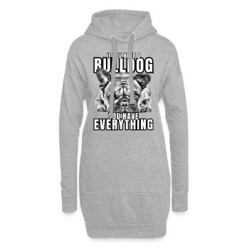 SI VOUS AVEZ UN BOULEDOGUE - Bulldog Dog CHIENS - Sweat-shirt à capuche long Femme - gris chiné - Devant