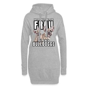 NE SOUS-ESTIMEZ JAMAIS UNE FEMME avec Bulldog Dog DOG - Sweat-shirt à capuche long Femme - gris chiné - Devant