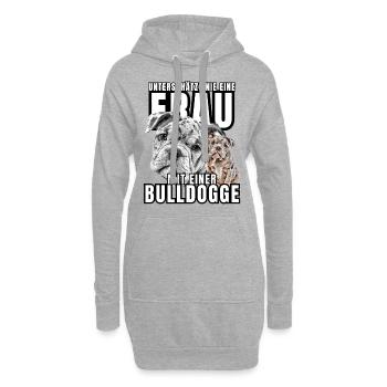 Ne sous-estimez JAMAIS une femme avec un chien bouledogue chien - Sweat-shirt à capuche long Femme - gris chiné - Devant