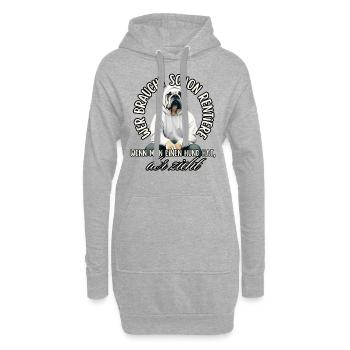 drôle renne noël chien chemise bouledogue - Sweat-shirt à capuche long Femme - gris chiné - Devant